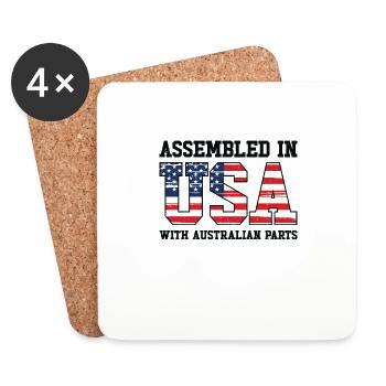 Geboren Australien Australien Amerikanisch USA - Untersetzer (4er-Set) - Weiß - Vorne