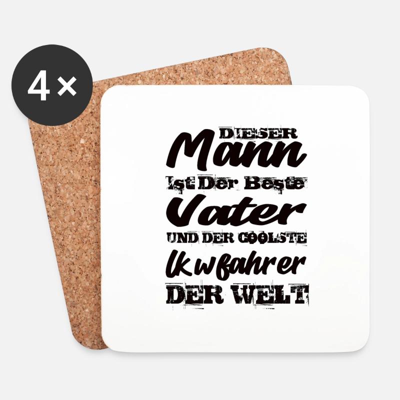 Lkwfahrer - Untersetzer (4er-Set) - Weiß