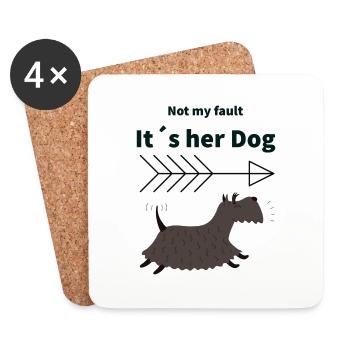 Hunde-Alibi - Untersetzer (4er-Set) - Weiß - Vorne