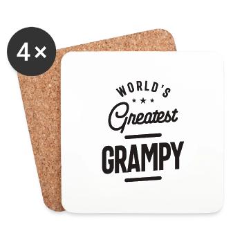 Le plus grand grand-père du monde - Grand-père - Dessous de verre (lot de 4) - blanc - Devant