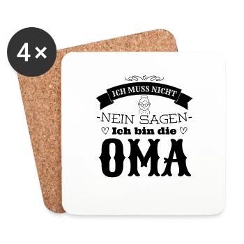 Ich bin die Oma - schwarz - Untersetzer (4er-Set) - Weiß - Vorne