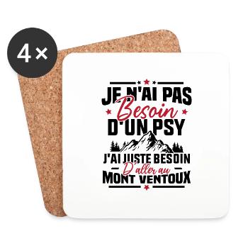 J'ai juste besoin d'aller au mont ventoux Humour - Dessous de verre (lot de 4) - blanc - Devant