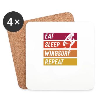 Répétition de Wingsurf de sommeil blanc - Dessous de verre (lot de 4) - blanc - Devant