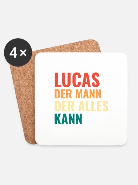 Lucas Der Mann Der Alles Kann Vorname Lucas - Untersetzer (4er-Set) - Weiß
