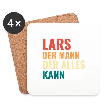 Lars Der Mann Der Alles Kann Vorname Lars - Untersetzer (4er-Set) - Weiß - Vorne