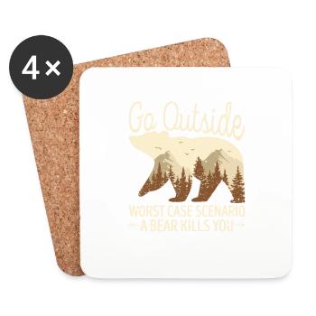 Apportez une boussole C’est embarrassant - Dessous de verre (lot de 4) - blanc - Devant