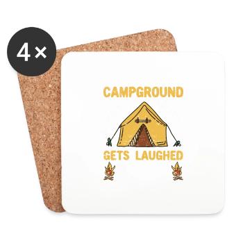 Que se passe-t-il au Camping Camper - Dessous de verre (lot de 4) - blanc - Devant