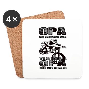 Opa Mit Downhillbike Wie ein Normaler Opa Nur - Untersetzer (4er-Set) - Weiß - Vorne