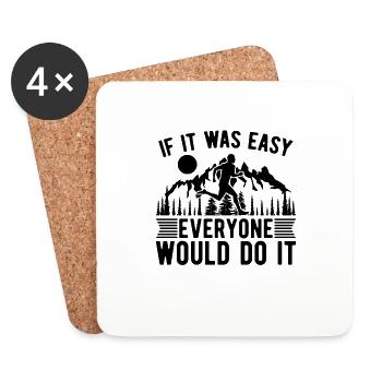 If It Was Easy Everyone Trail Race Trail Runner - Coasters (set of 4) - white - Front