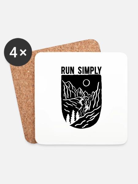 Run Simply Marathoner Ultra Running Trail Runner - Untersetzer (4er-Set) - Weiß