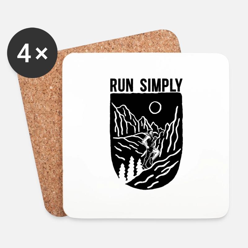 Run Simply Marathoner Ultra Running Trail Runner - Untersetzer (4er-Set) - Weiß
