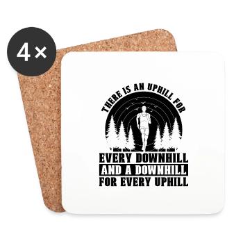 There Is An Uphill For Every Athletes Trail Runner - Coasters (set of 4) - white - Front