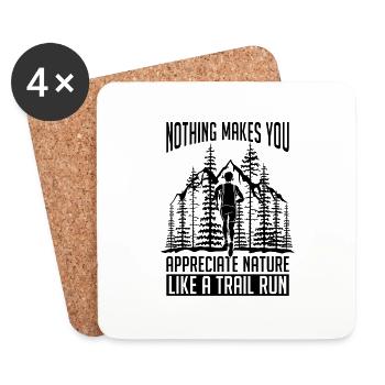 Nothing Makes You Marathoner Trekking Trail Runner - Untersetzer (4er-Set) - Weiß - Vorne