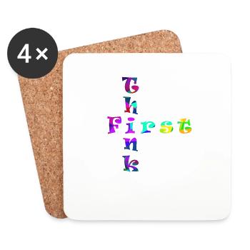 Think First - Untersetzer (4er-Set) - Weiß - Vorne