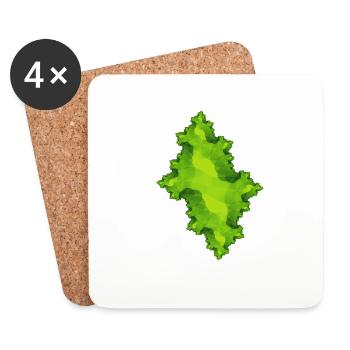 Fractal Green - Coasters (set of 4) - white - Front