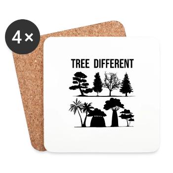 Tree Different - sei anders - sei du selbst - Untersetzer (4er-Set) - Weiß - Vorne