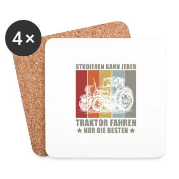 Landwirt Bauer Farmer - Untersetzer (4er-Set) - Weiß - Vorne