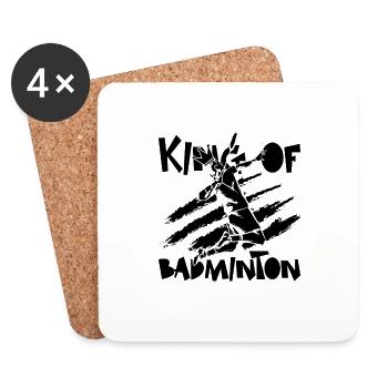 King Of Badminton Shuttlecock Badminton Player - Coasters (set of 4) - white - Front