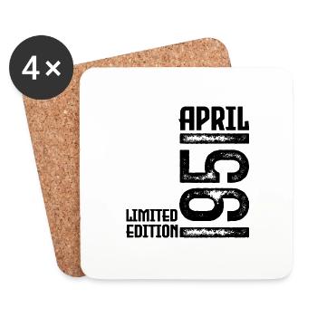 Gift April 1951. Birthday April 1951. April. - Coasters (set of 4) - white - Front