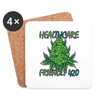 MARIHUANA SMOKE 420 CANNABIS WEED HANF DESIGN - Untersetzer (4er-Set) - Weiß - Vorne