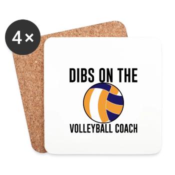 Dibs sur l’entraîneur de volleyball - Dessous de verre (lot de 4) - blanc - Devant