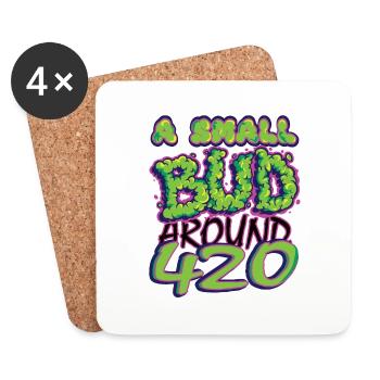 MARIHUANA SMOKE 420 CANNABIS WEED HANF DESIGN - Untersetzer (4er-Set) - Weiß - Vorne