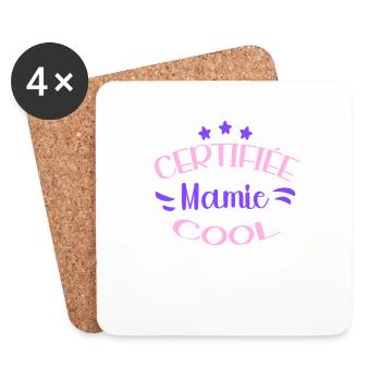 Certifiée Mamie Cool Cadeau Fête Des Grands-Mères - Dessous de verre (lot de 4) - blanc - Devant