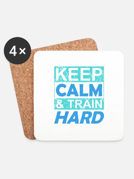 keep calm and train hard - Coasters (set of 4) - white