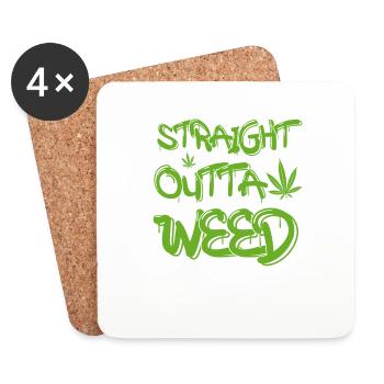 MARIHUANA SMOKE 420 CANNABIS WEED HANF DESIGN - Untersetzer (4er-Set) - Weiß - Vorne