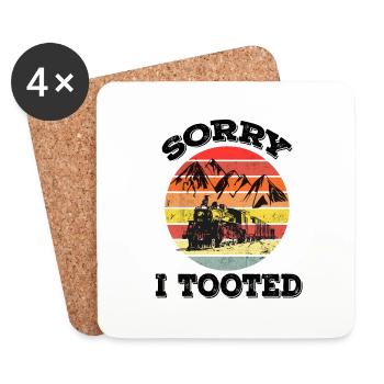 Sorry I Tooted - Retro - Untersetzer (4er-Set) - Weiß - Vorne