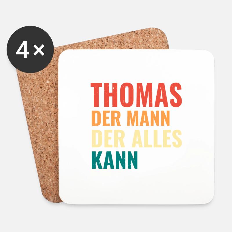 Thomas Der Mann Der Alles Kann Vorname Thomas - Untersetzer (4er-Set) - Weiß