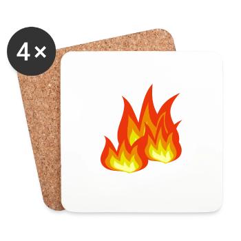 Flames Fire - Coasters (set of 4) - white - Front