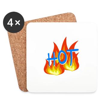 Flammen Hot - Untersetzer (4er-Set) - Weiß - Vorne