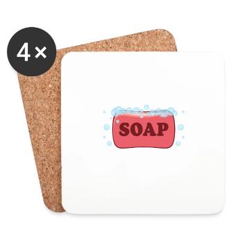 Tout avec modération sauf l’artisanat de fabrication de savon - Dessous de verre (lot de 4) - blanc - Devant