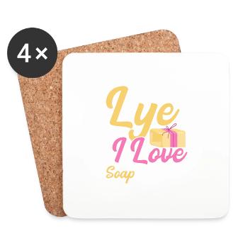 Je ne peux pas mentir J’aime faire du savon Fabrication de savon Soapmak - Dessous de verre (lot de 4) - blanc - Devant