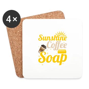 J’aime le soleil Bon café et savon Faire du savon - Dessous de verre (lot de 4) - blanc - Devant