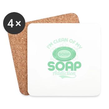 Je suis débarrassé de ma dépendance au savon. Savonnerie Soapmak - Dessous de verre (lot de 4) - blanc - Devant