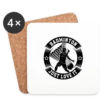 Badminton Just Love It Net Shot Badminton Player - Untersetzer (4er-Set) - Weiß - Vorne