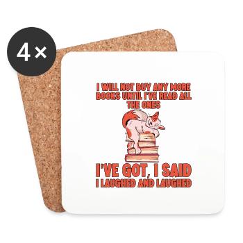 I Will Not Buy Any More Books - Coasters (set of 4) - white - Front