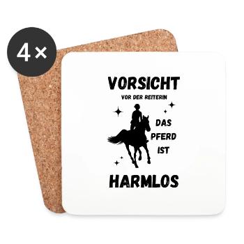 Vorsicht vor der Reiterin - Untersetzer (4er-Set) - Weiß - Vorne