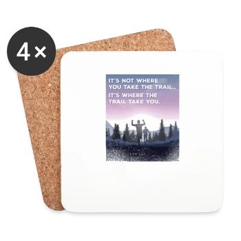 Trail Runner Running Jogging Jogger I Gift - Dessous de verre (lot de 4) - blanc - Devant