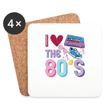 80s Retro Vintage Costume Love 80s 1980 - Coasters (set of 4) - white - Front