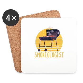 Smokeologist Funny Grillmaster BBQ Lover Smoker - Coasters (set of 4) - white - Front