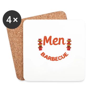 Echte Männer riechen nach Barbecue Lustig BBQ - Untersetzer (4er-Set) - Weiß - Vorne