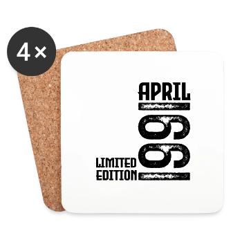 Gift April 1991. Anniversary April 1991. April. - Coasters (set of 4) - white - Front