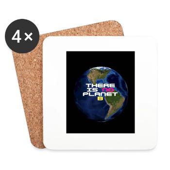There is no planet B - Dessous de verre (lot de 4) - blanc - Devant