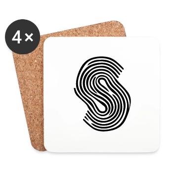 Fingerprint S - Coasters (set of 4) - white - Front