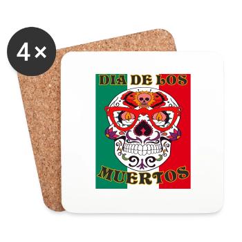 DIA DE LOS MUERTOS - Untersetzer (4er-Set) - Weiß - Vorne