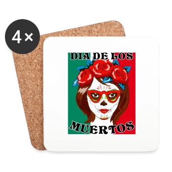 DIA DE LOS MUERTOS - Untersetzer (4er-Set) - Weiß - Vorne
