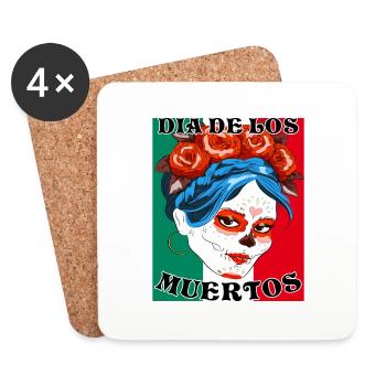 DIA DE LOS MUERTOS - Untersetzer (4er-Set) - Weiß - Vorne